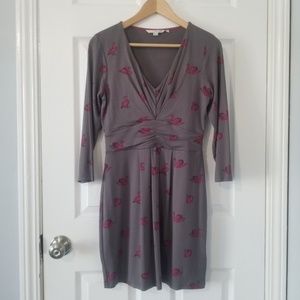 Boden Marion Jersey Tunic Gray Swan Print
